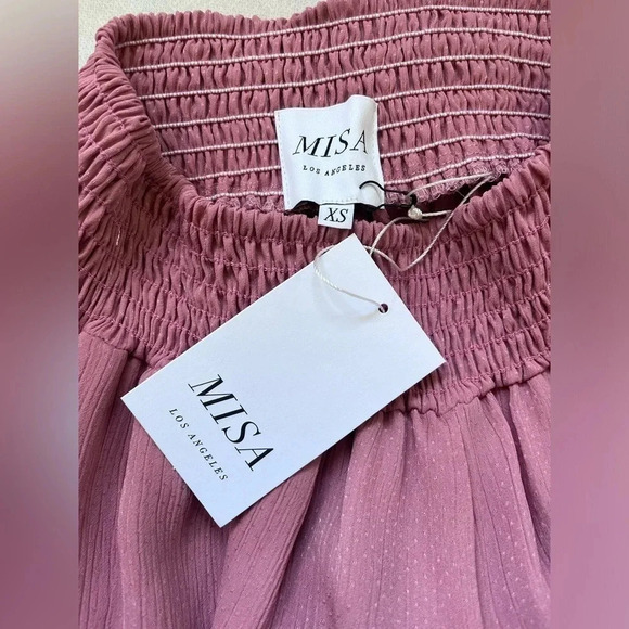 Misa Los Angeles Blush Pink Pilar Wide Leg Pants Women Size XS, S, M - Picture 2 of 11